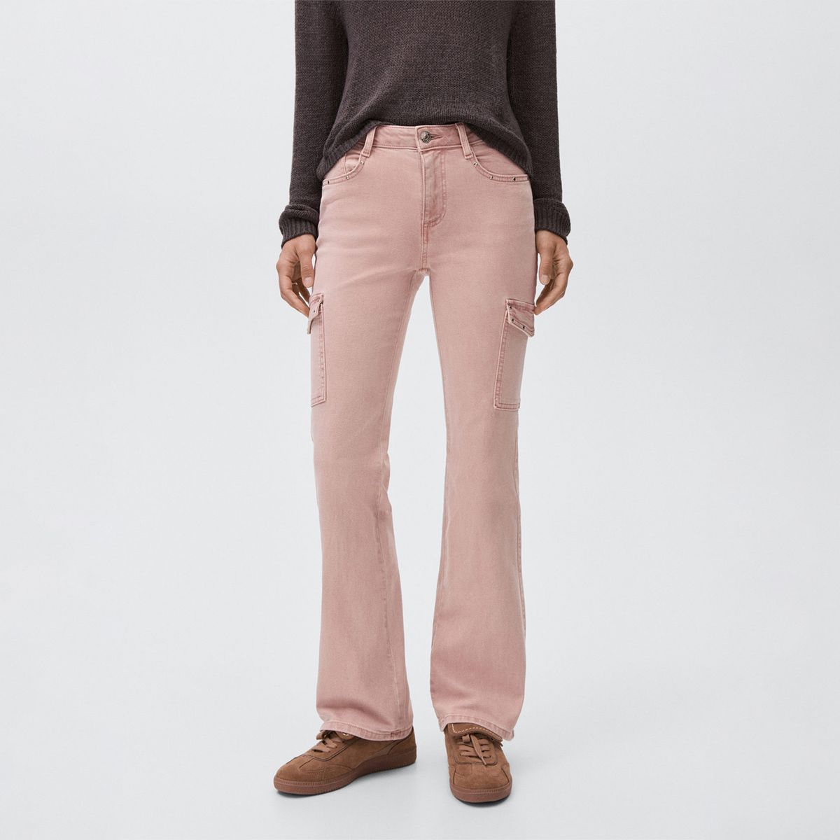 MANGO TEEN - Jean Flare Tiro Medio Mujer Mango Teen