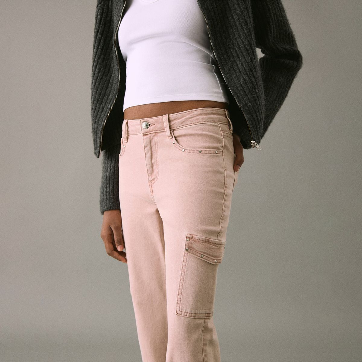 MANGO TEEN - Jean Flare Tiro Medio Mujer Mango Teen