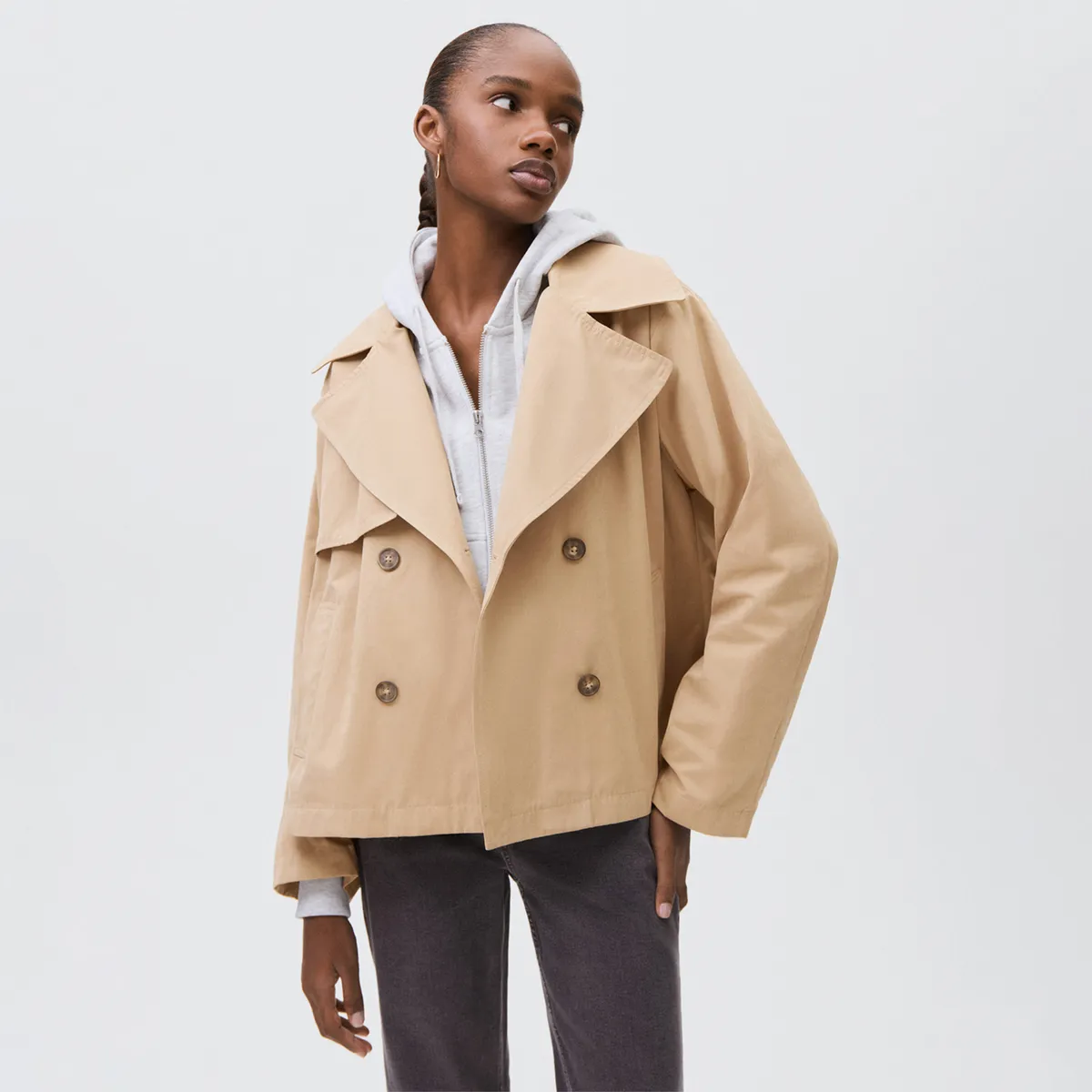 MANGO TEEN - Trench Corto Mujer Mango Teen