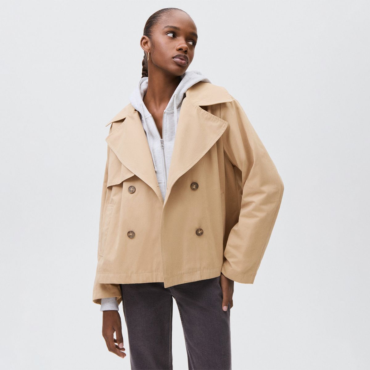 MANGO TEEN - Trench Corto Mujer Mango Teen