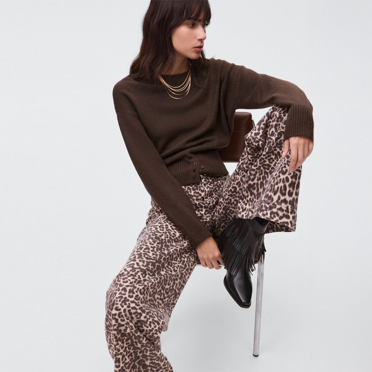 MANGO TEEN - Jean Wide Leg Tiro Medio Mujer Mango Teen