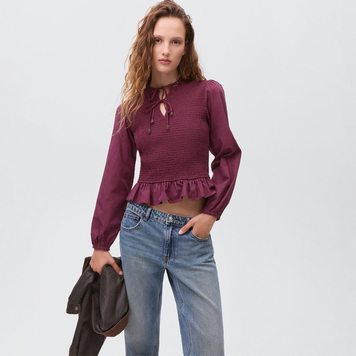 MANGO TEEN - Blusa Manga Larga Mujer Mango Teen