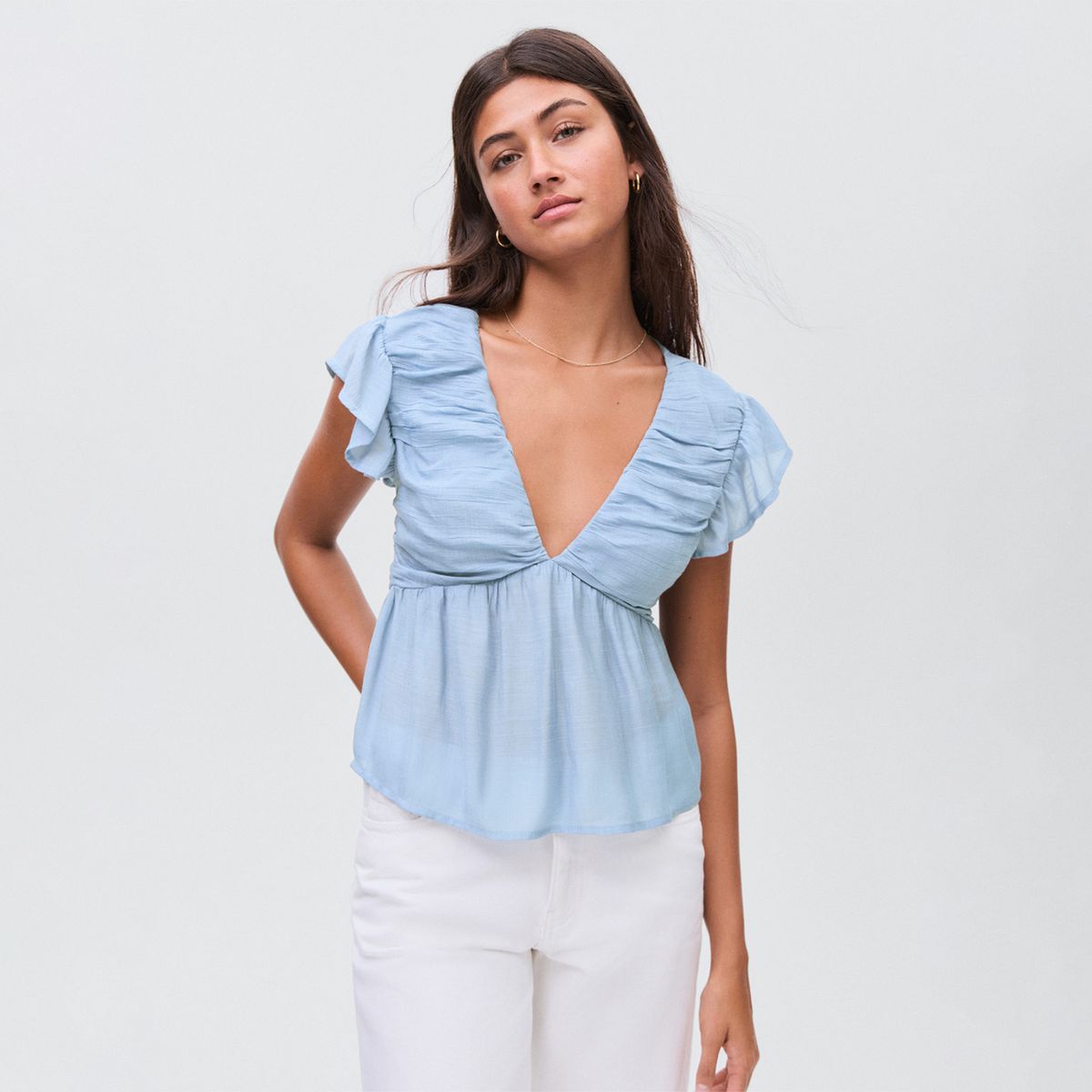 MANGO TEEN - Blusa Manga Corta Mujer Mango Teen