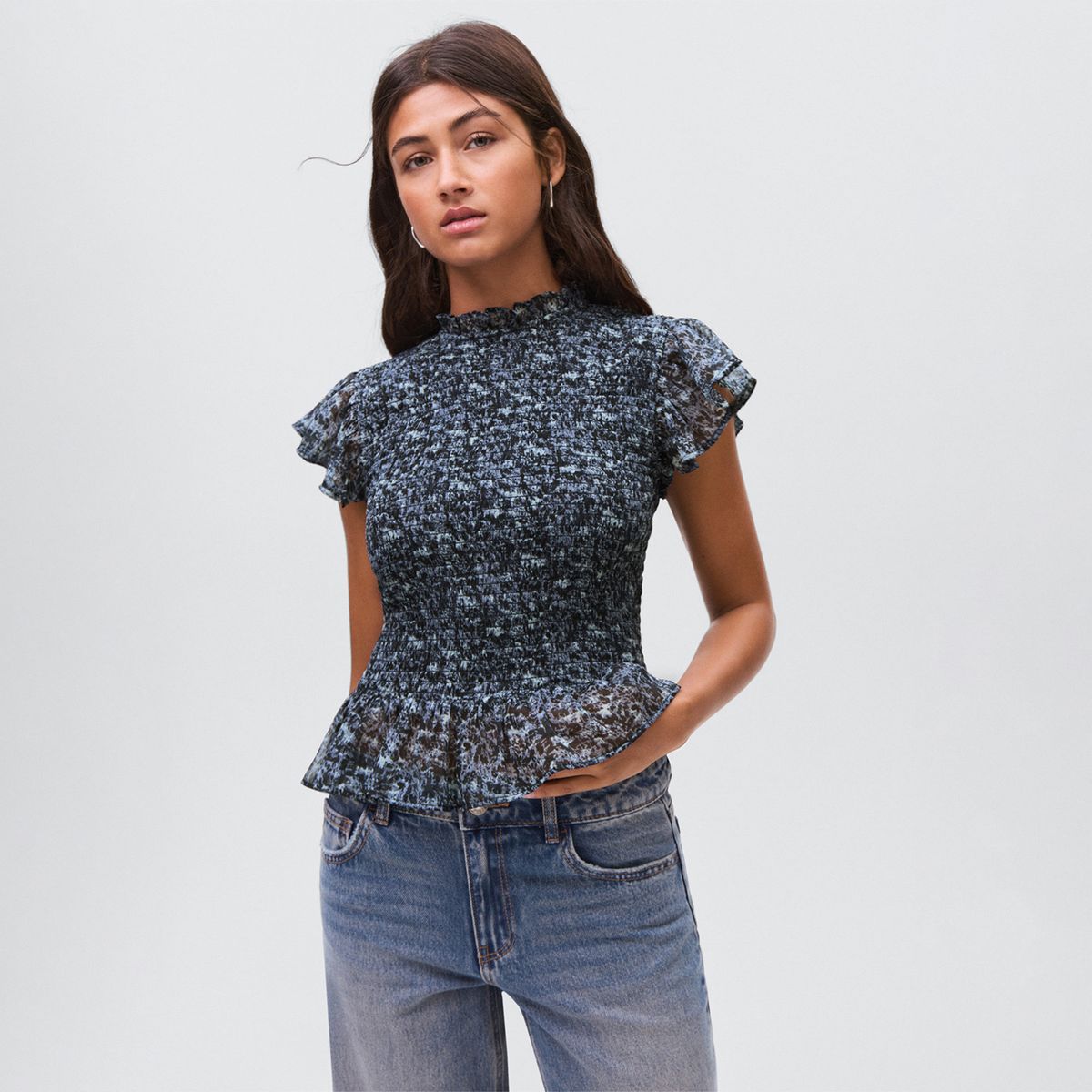 MANGO TEEN - Blusa Manga Corta Mujer Mango Teen