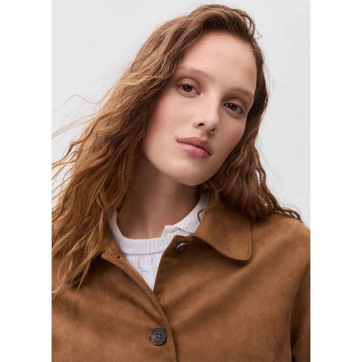 MANGO TEEN - Casaca Efecto Suede Mujer Mango Teen