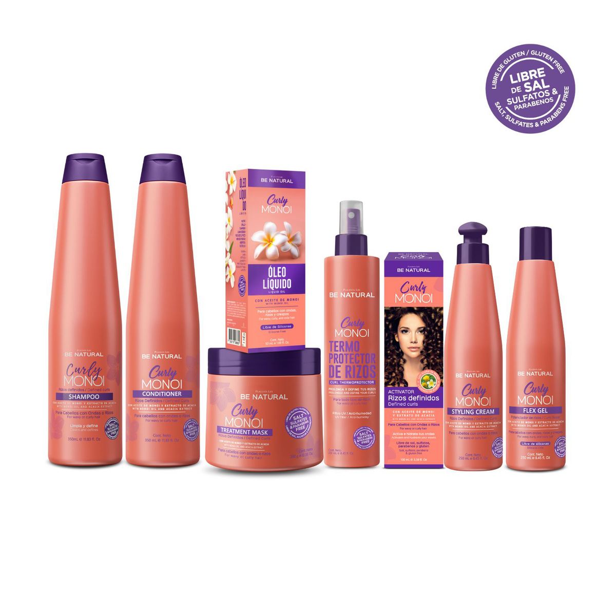 BE NATURAL - Set De Cuidado Capilar Para Cabello Rizado 350ml Be Natural