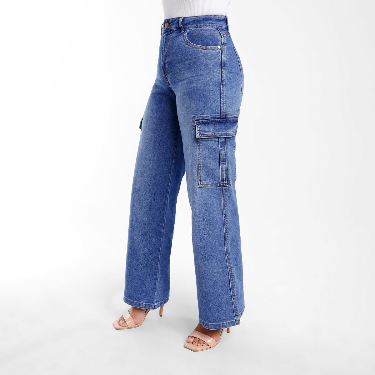 KANSAS - Jean Wide Leg Tiro Alto Mujer Kansas