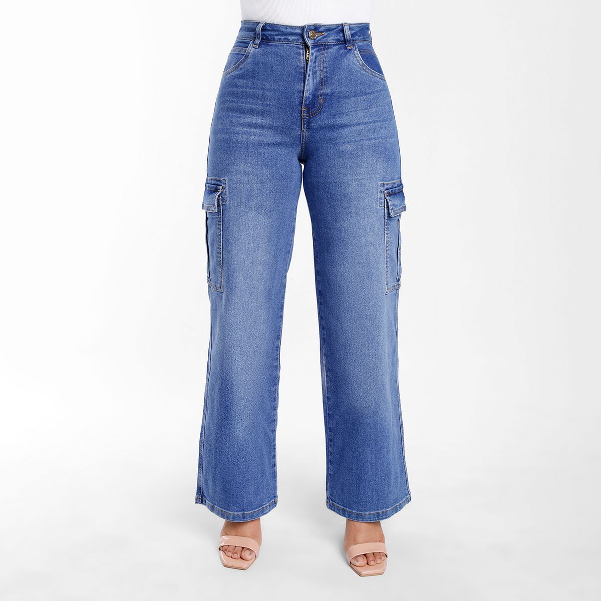 KANSAS - Jean Wide Leg Tiro Alto Mujer Kansas