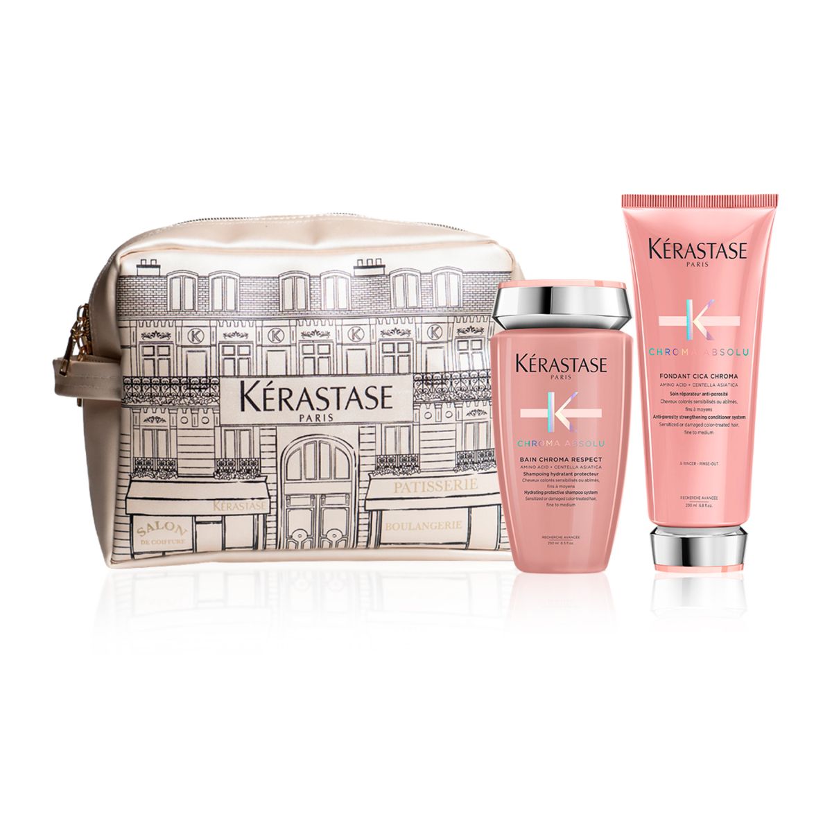 KERASTASE - Pack Kerastase Chroma Absolu: Shampoo 250ml + Acondicionador 200ml Para Cabello Con Color
