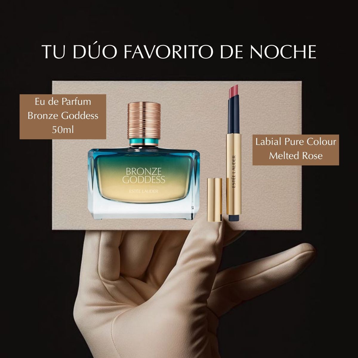 ESTEE LAUDER - Set Bronze Goddess + Labial Melted Rose