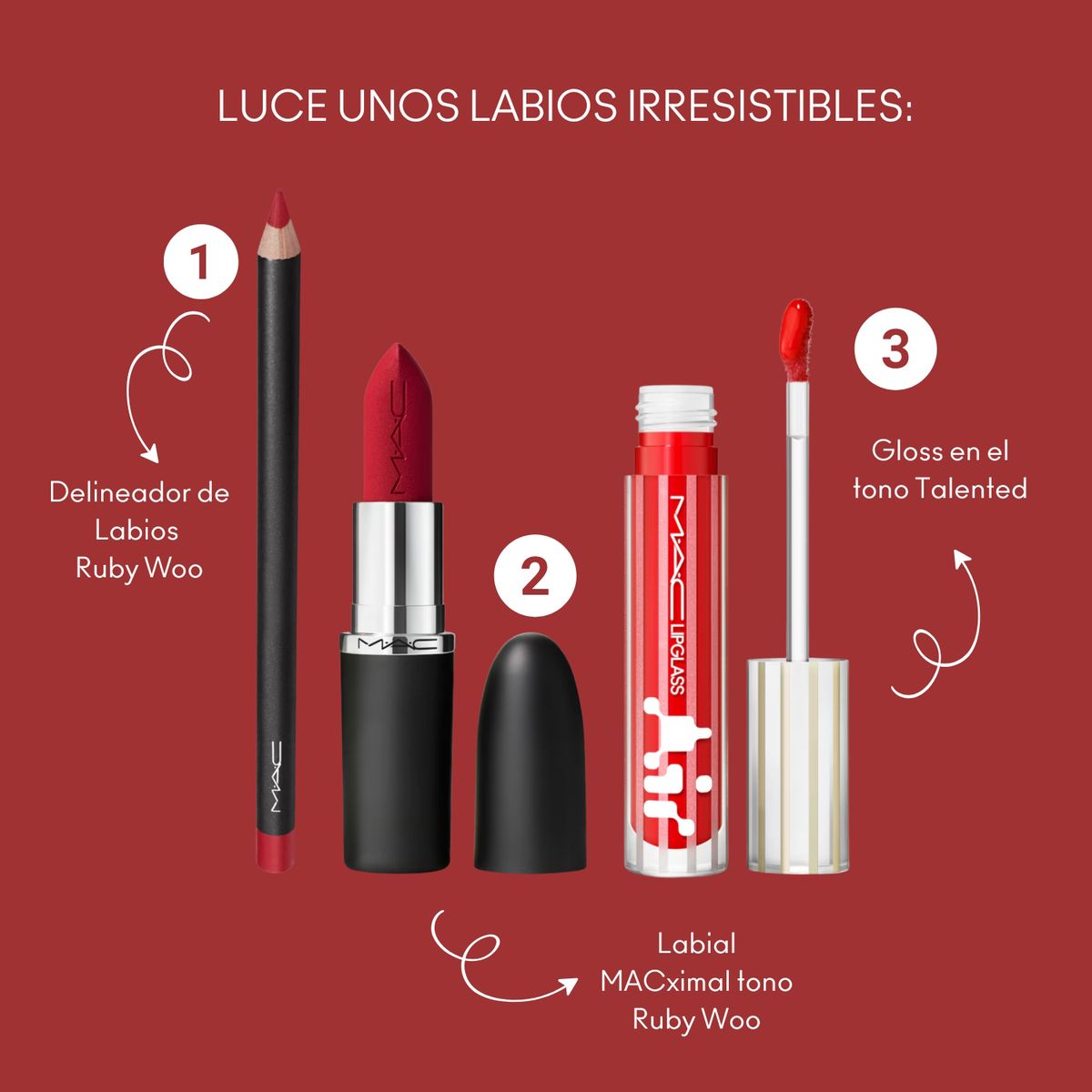 MAC - Lip Combo Labios Rojos 