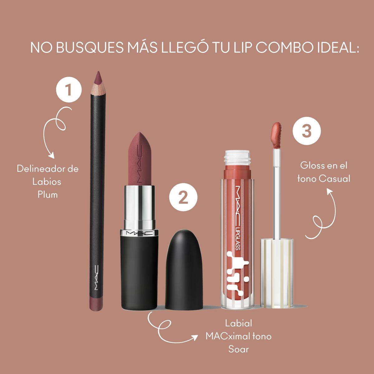 MAC - Lip Combo Completo En Tonos Marrones
