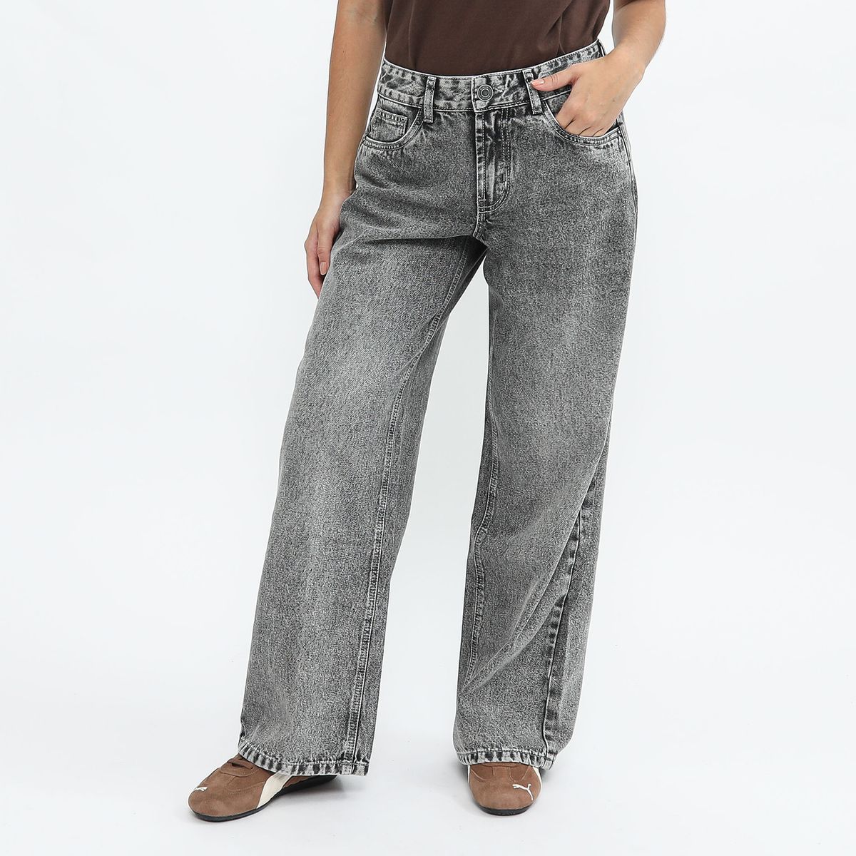 SYBILLA - Jean Wide Leg Tiro Medio Mujer Sybilla