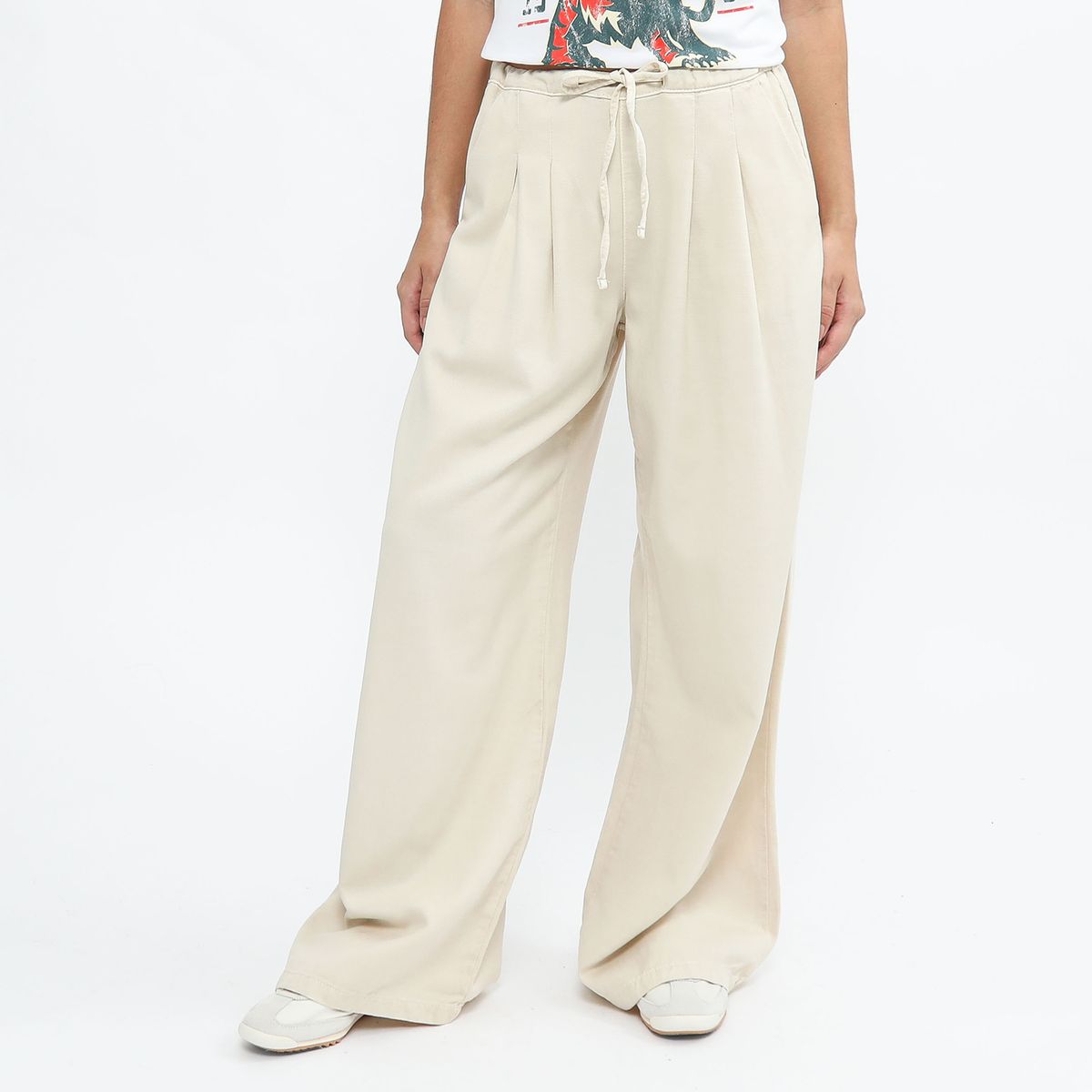 SYBILLA - Pantalón Wide Leg Tiro Medio Mujer Sybilla