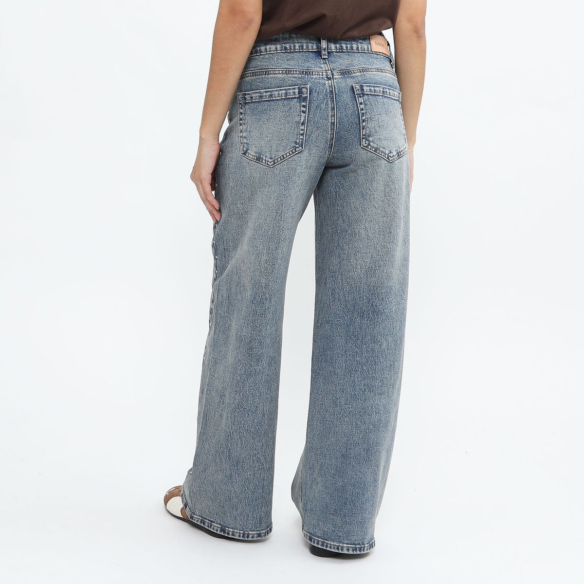 SYBILLA - Jean Wide Leg Tiro Medio Mujer Sybilla