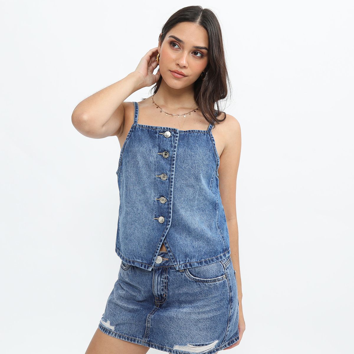 SYBILLA - Top Denim Mujer Sybilla