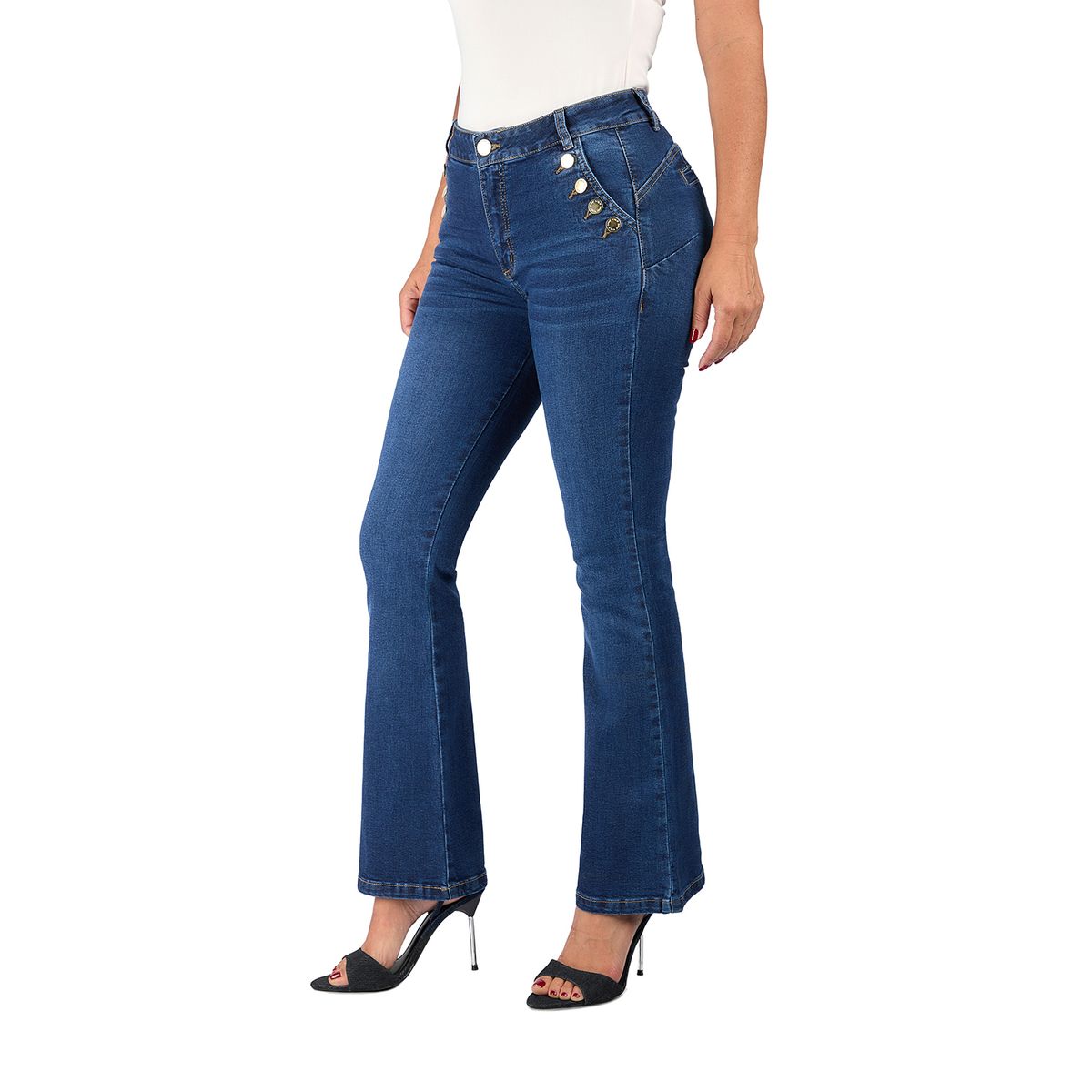 VRP BY VIVIANA RIVAS PLATA - Jean Flare Tiro Alto Mujer Vrp By Viviana Rivas Plata