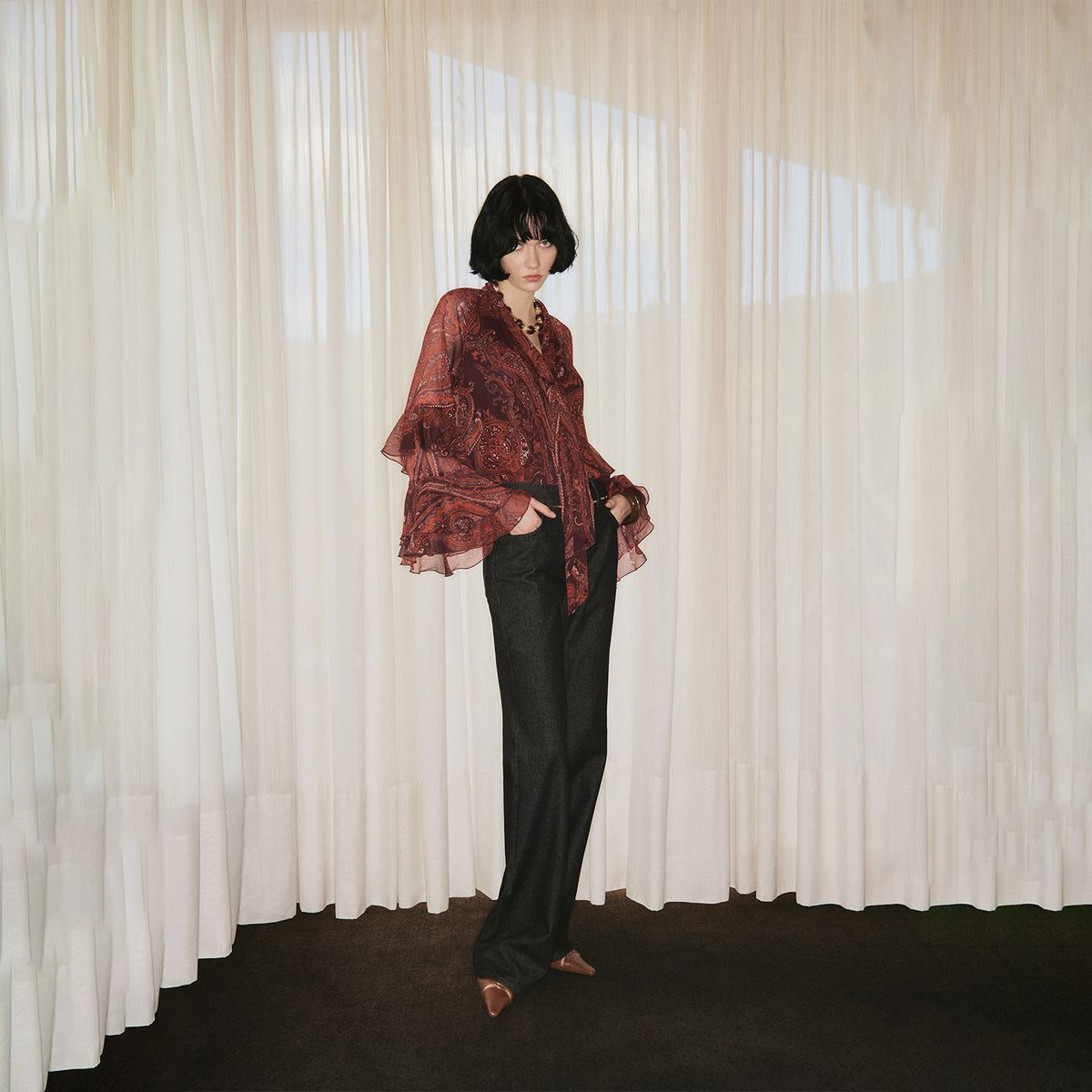 MANGO - Blusa Manga Larga Mujer Mango