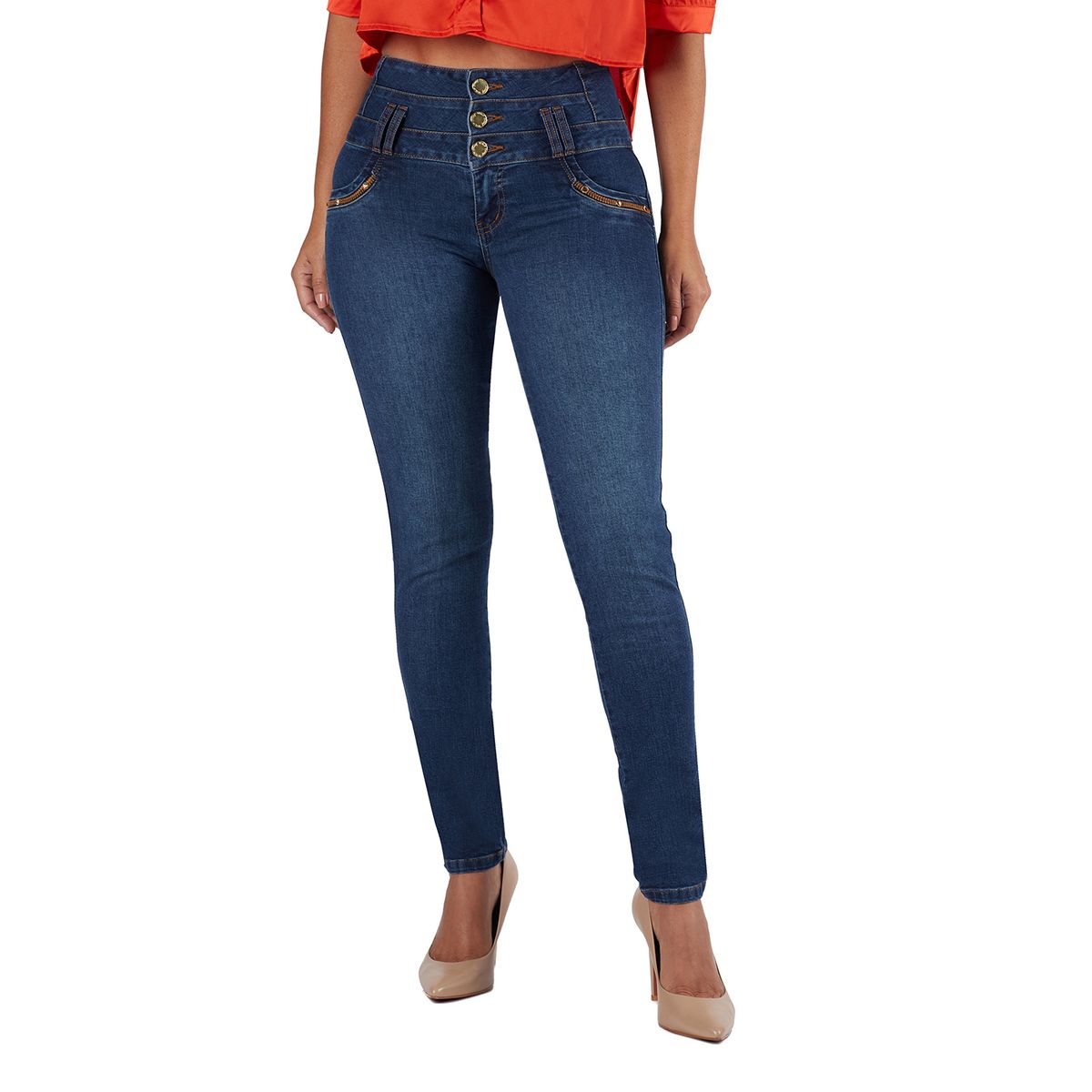 VRP BY VIVIANA RIVAS PLATA - Jean Skinny Tiro Alto Mujer Vrp By Viviana Rivas Plata