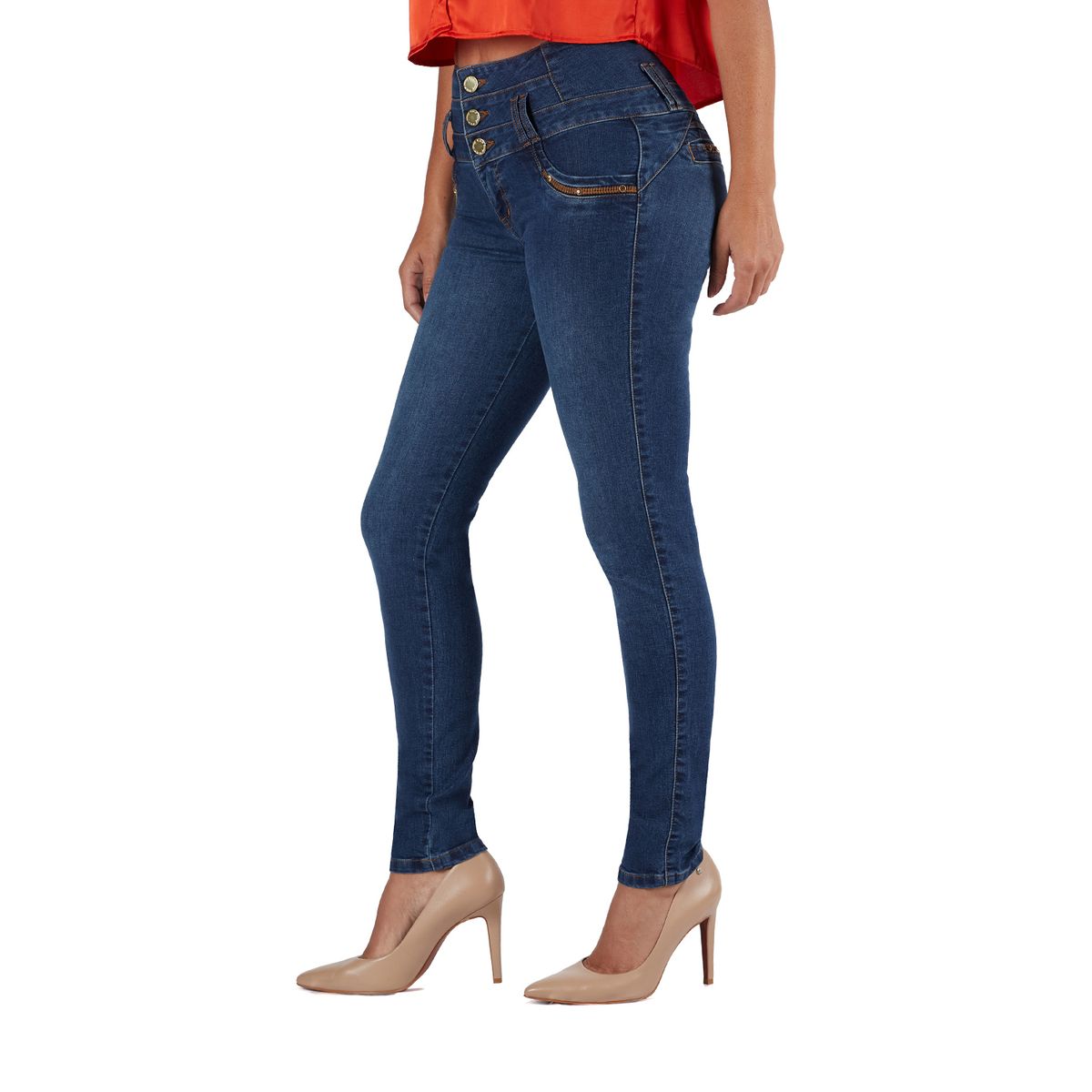 VRP BY VIVIANA RIVAS PLATA - Jean Skinny Tiro Alto Mujer Vrp By Viviana Rivas Plata