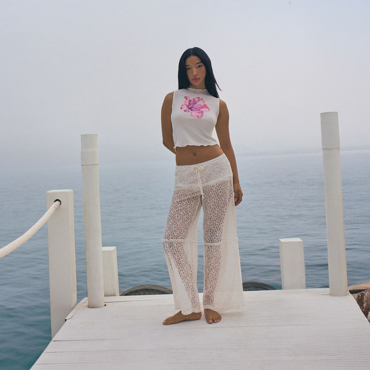 SYBILLA - Pantalón Flare Tiro Medio Mujer Sybilla