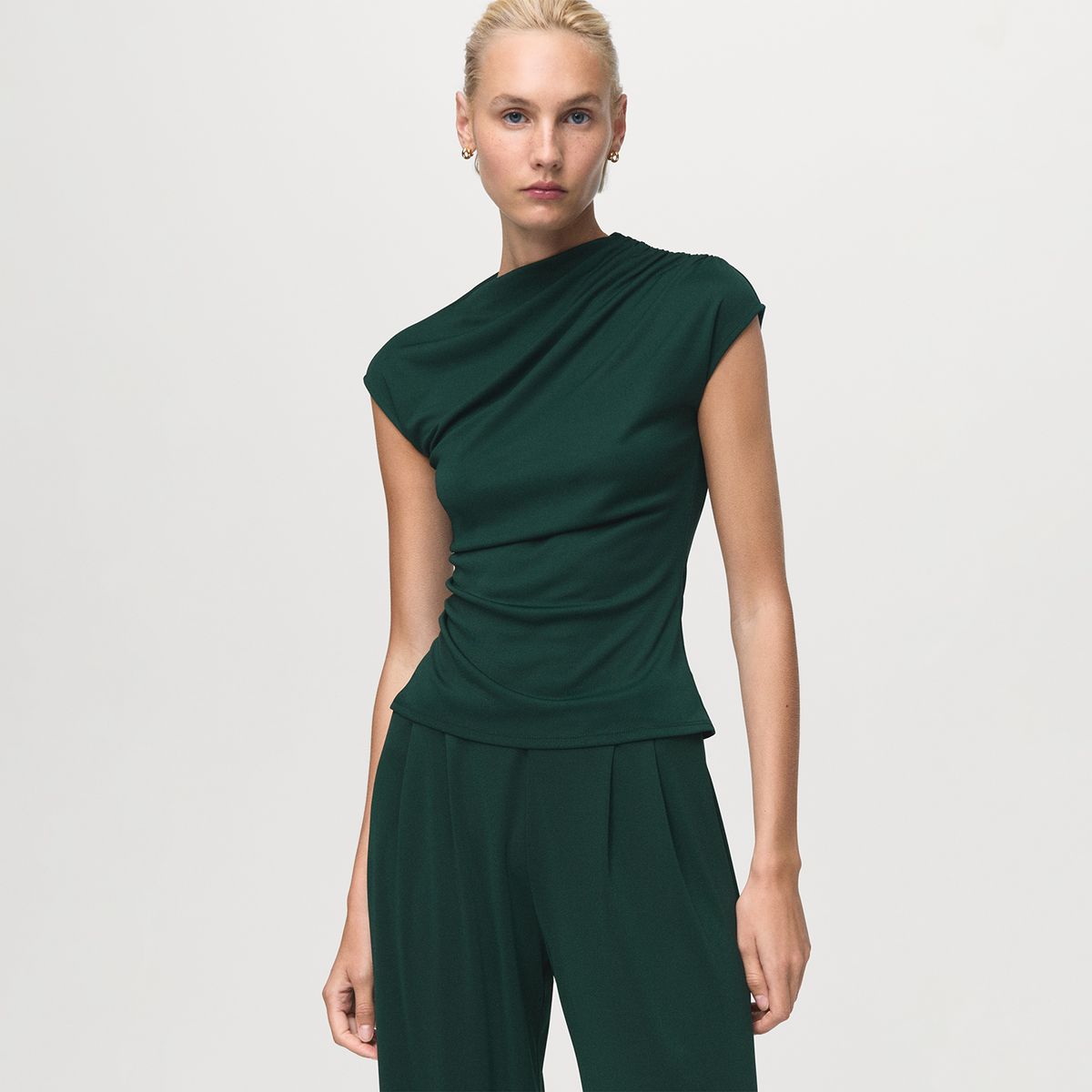 MANGO - Polo Asimétrico Mujer Mango