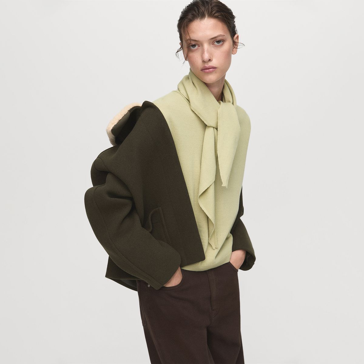 MANGO - Chompa Manga Corta Mujer Mango