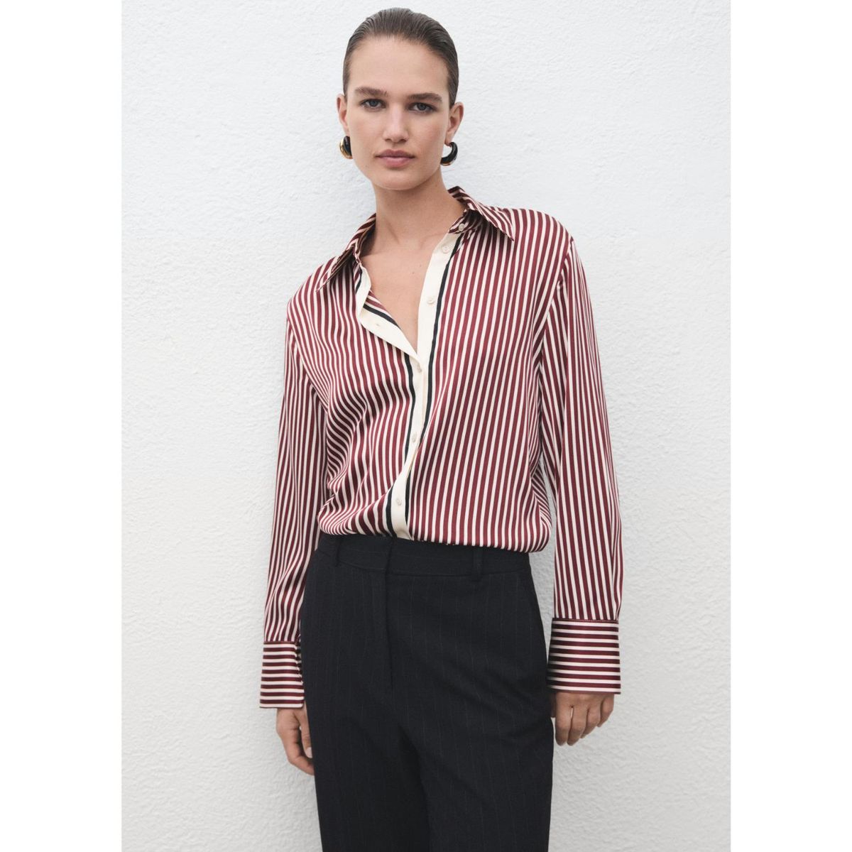 MANGO - Blusa Manga Larga Mujer Mango