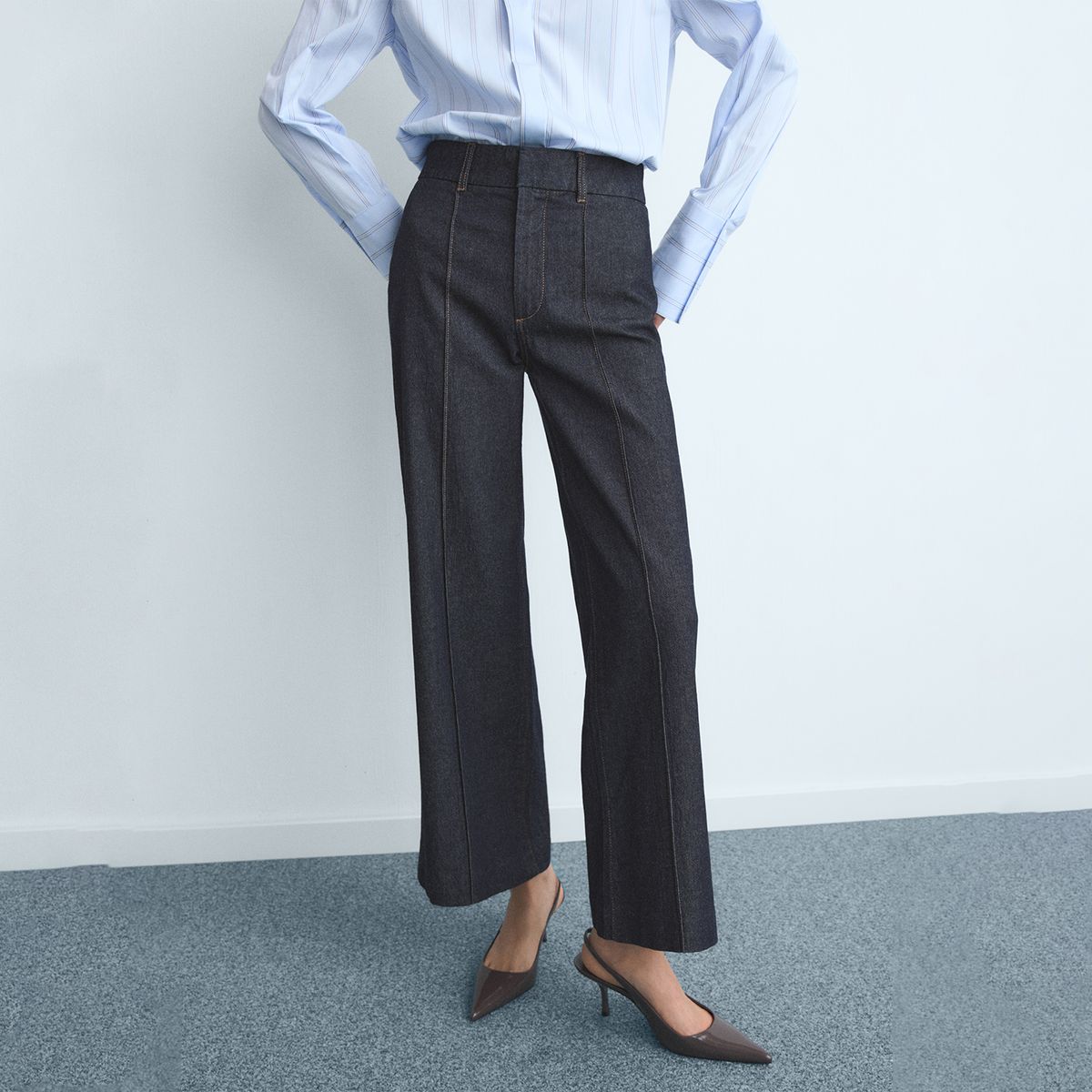 MANGO - Jean Wide Leg Tiro Alto Mujer Mango