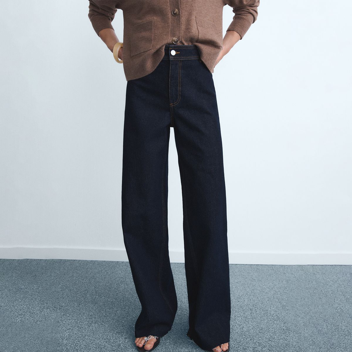 MANGO - Jean Wide Leg Tiro Alto Mujer Mango