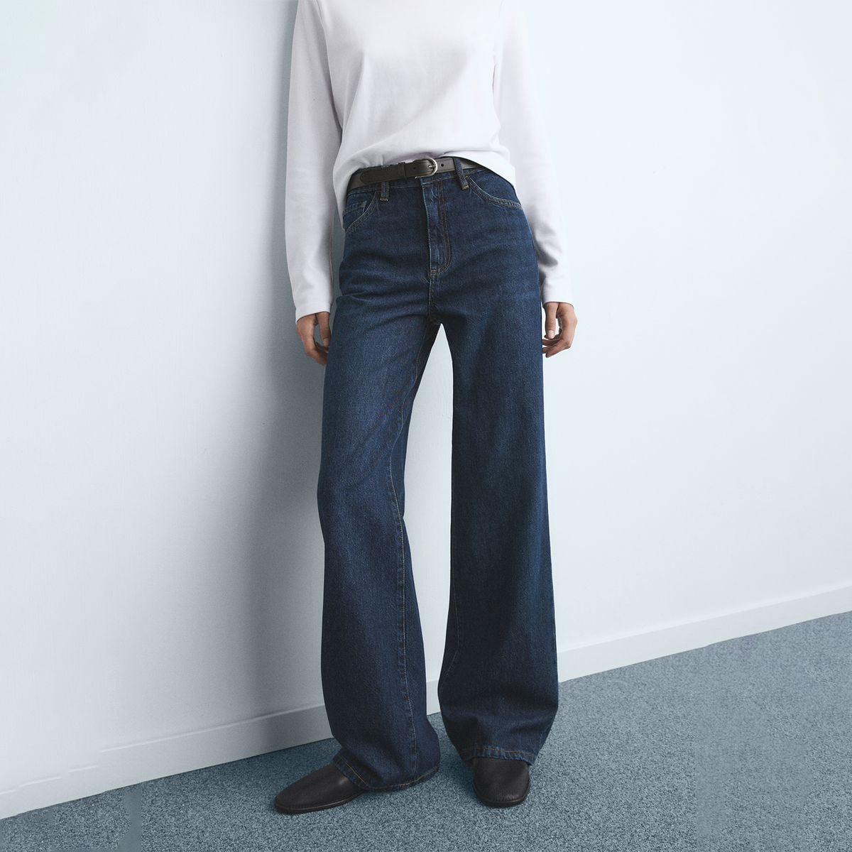 MANGO - Jean Wide Leg Tiro Alto Mujer Mango