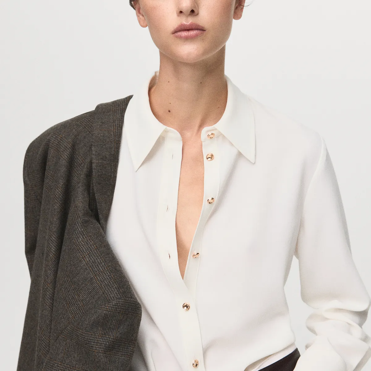 MANGO - Blusa Manga Larga Mujer Mango