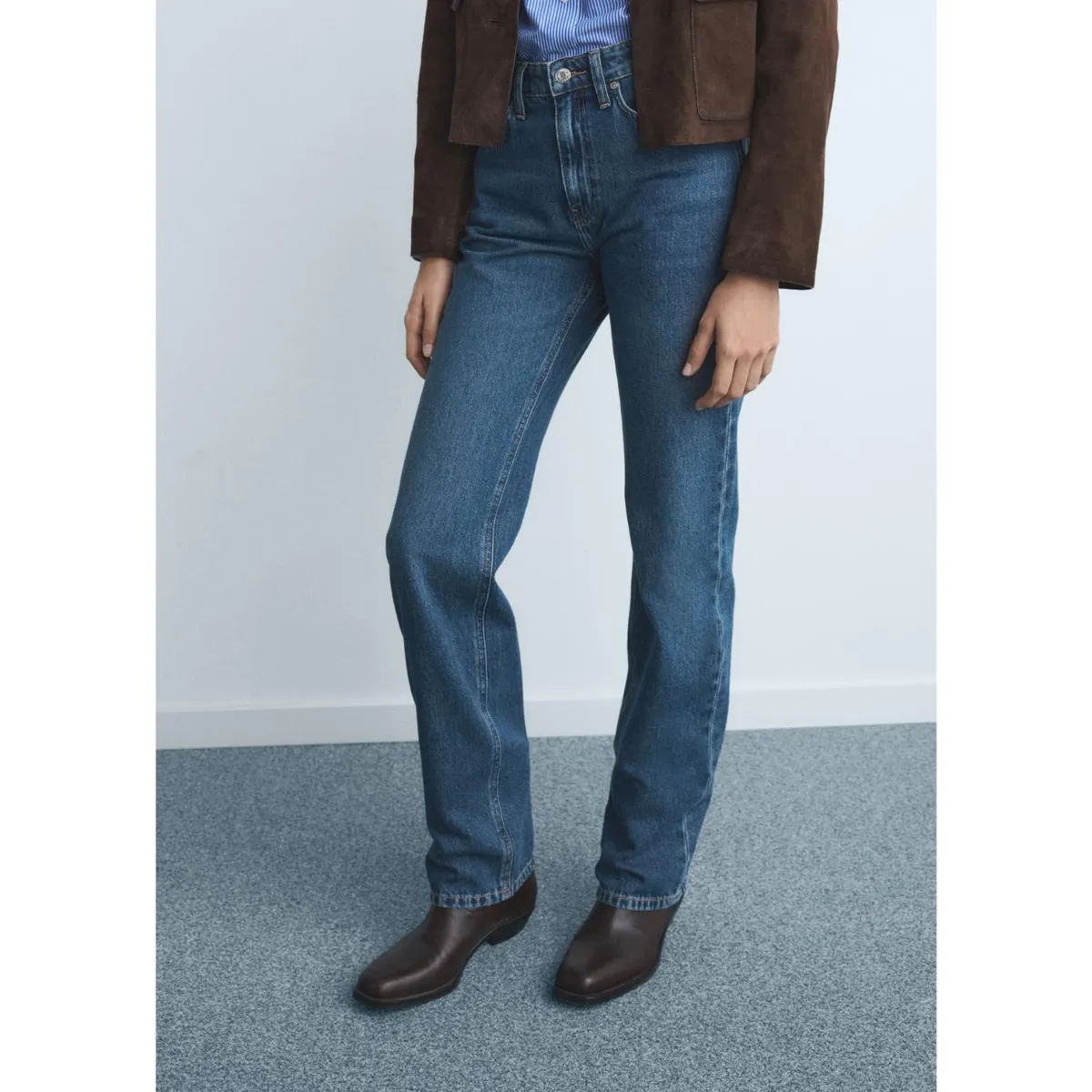 MANGO - Jean Straight Tiro Medio Mujer Mango