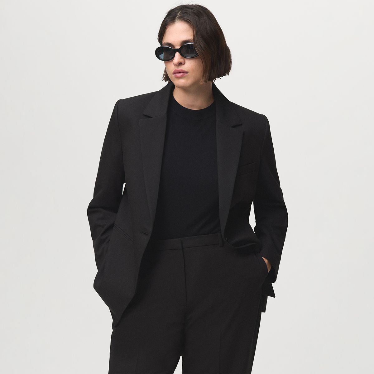 MANGO - Pantalón Straight Tiro Medio Mujer Mango