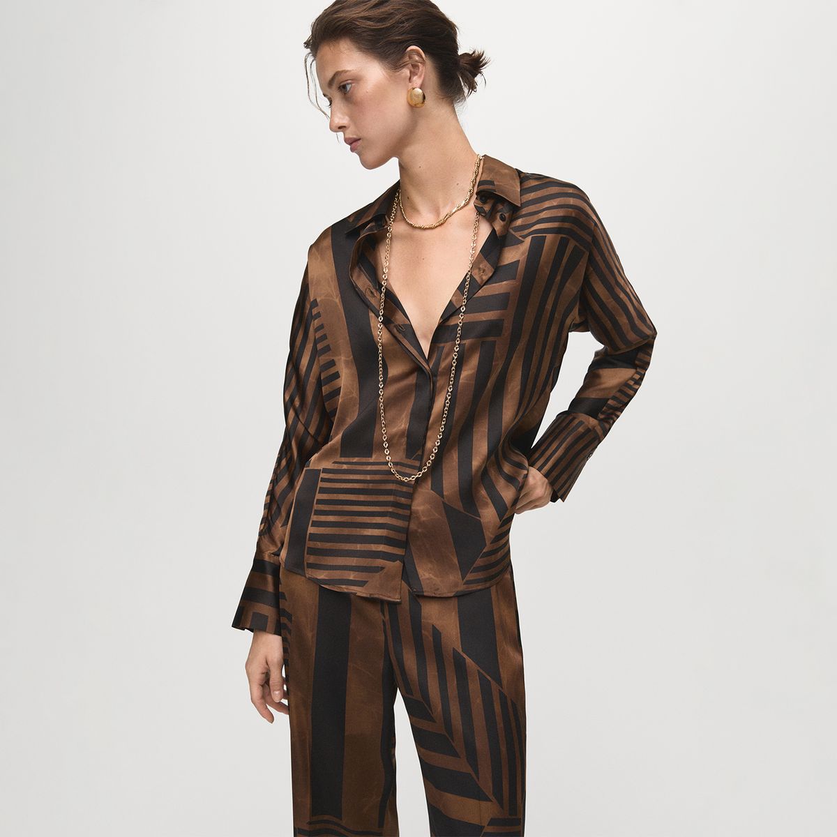 MANGO - Blusa Manga Larga Mujer Mango