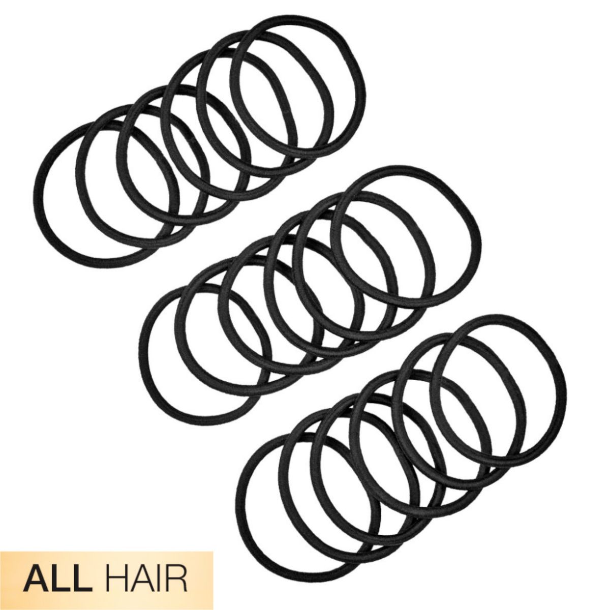 SCUNCI - Ligas Elastigas Negras Scunci Extra Fuerte 18 Unds. 