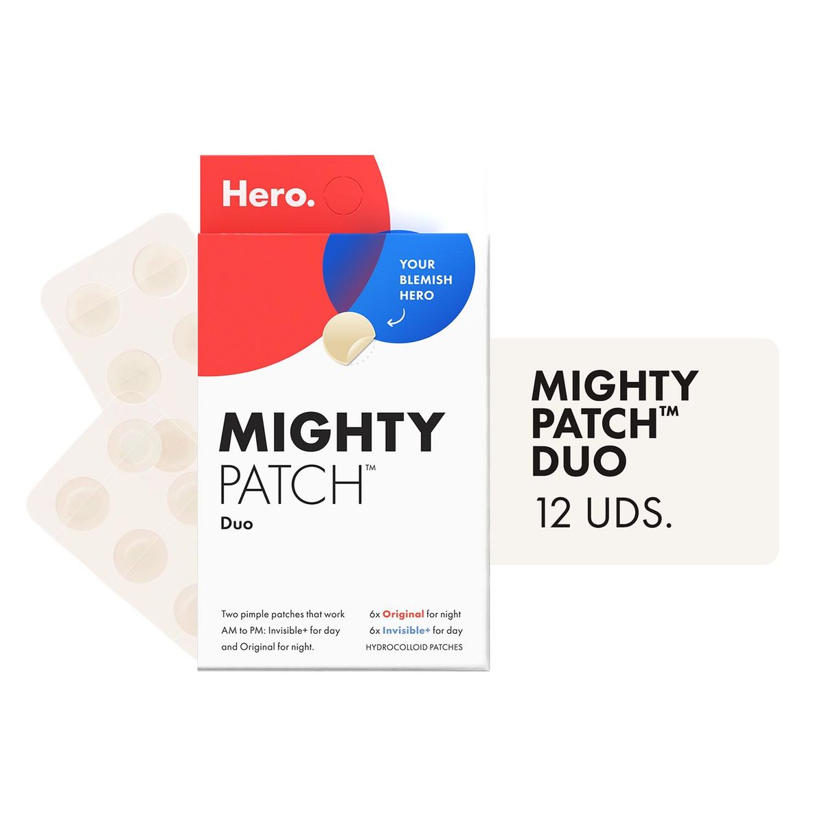 HERO - Parche Para Acné Hero Mighty Patch Duo 12 Unidades