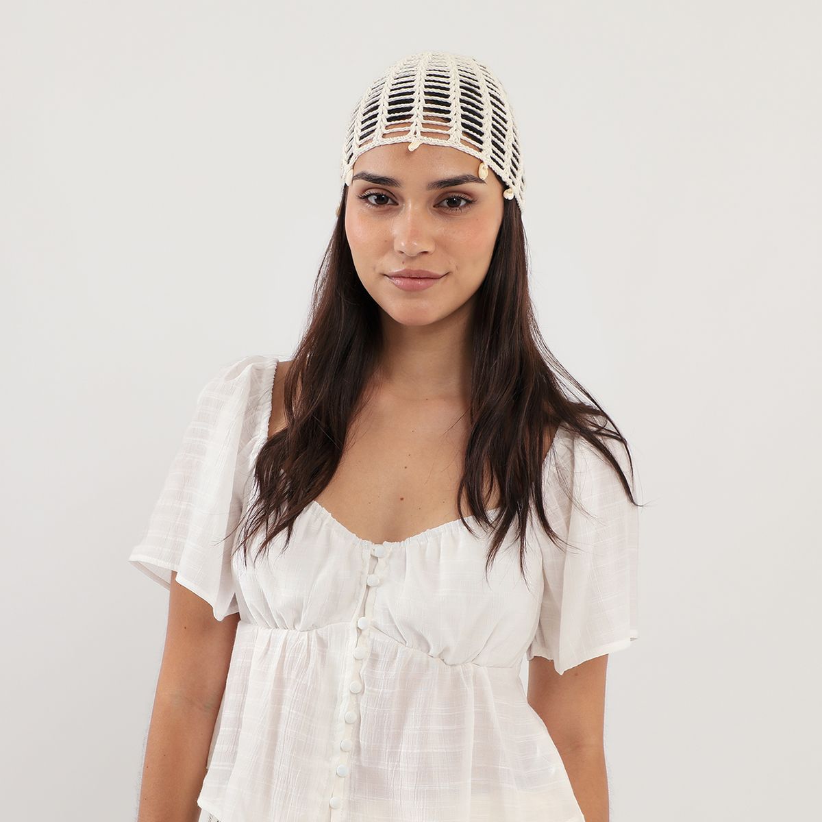 SYBILLA - Gorro Crochet Conchitas Mujer Sybilla