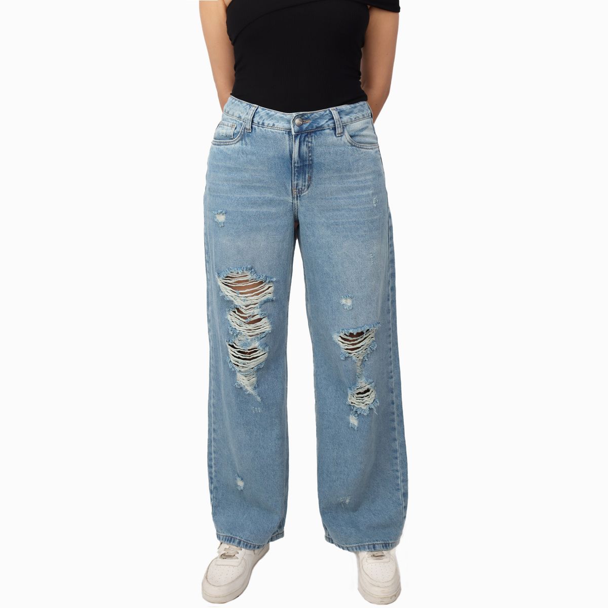 KAYRA POBLET - Jean Boyfriend Tiro Alto Mujer Kayra Poblet