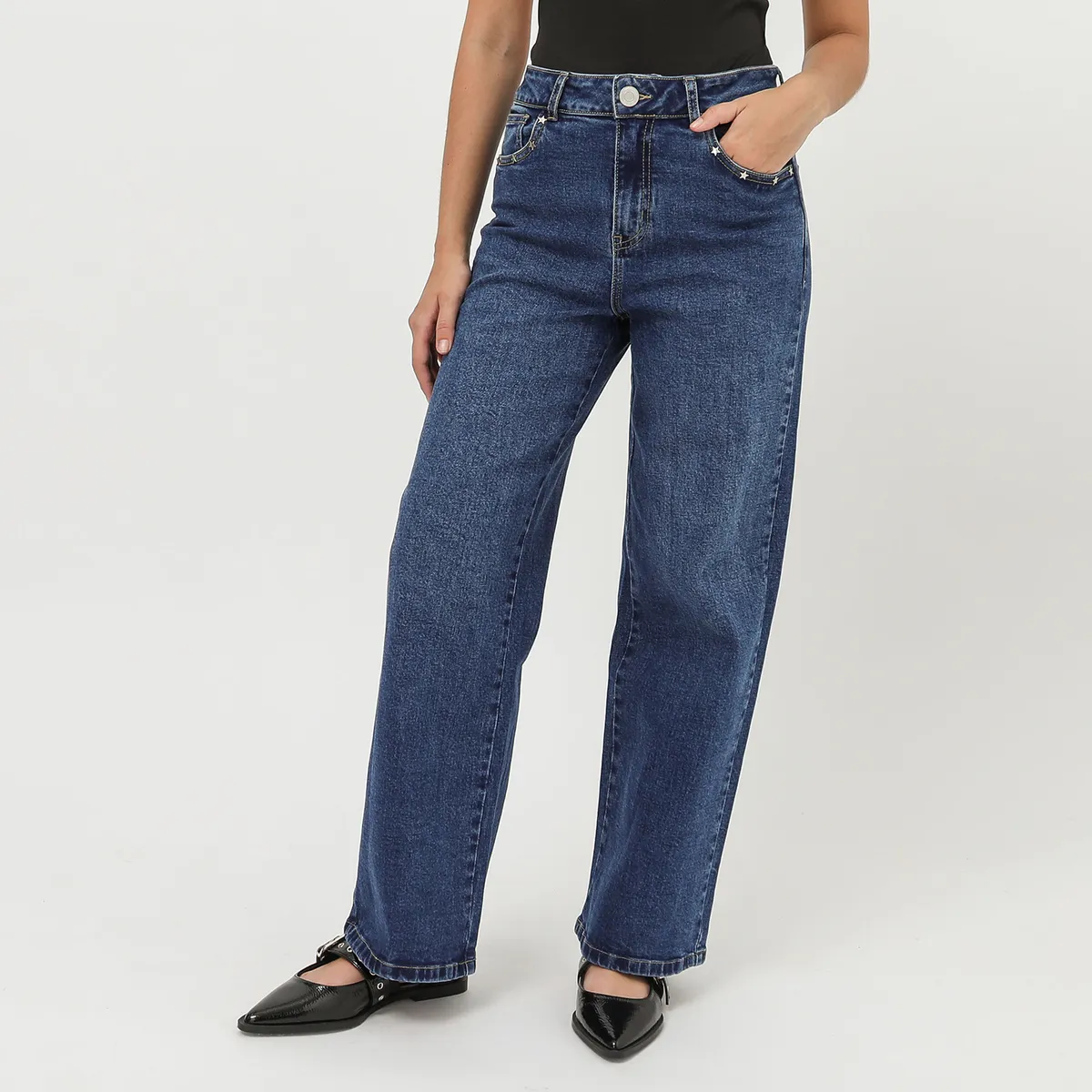 SYBILLA - Jean Straight Tiro Medio Mujer Sybilla