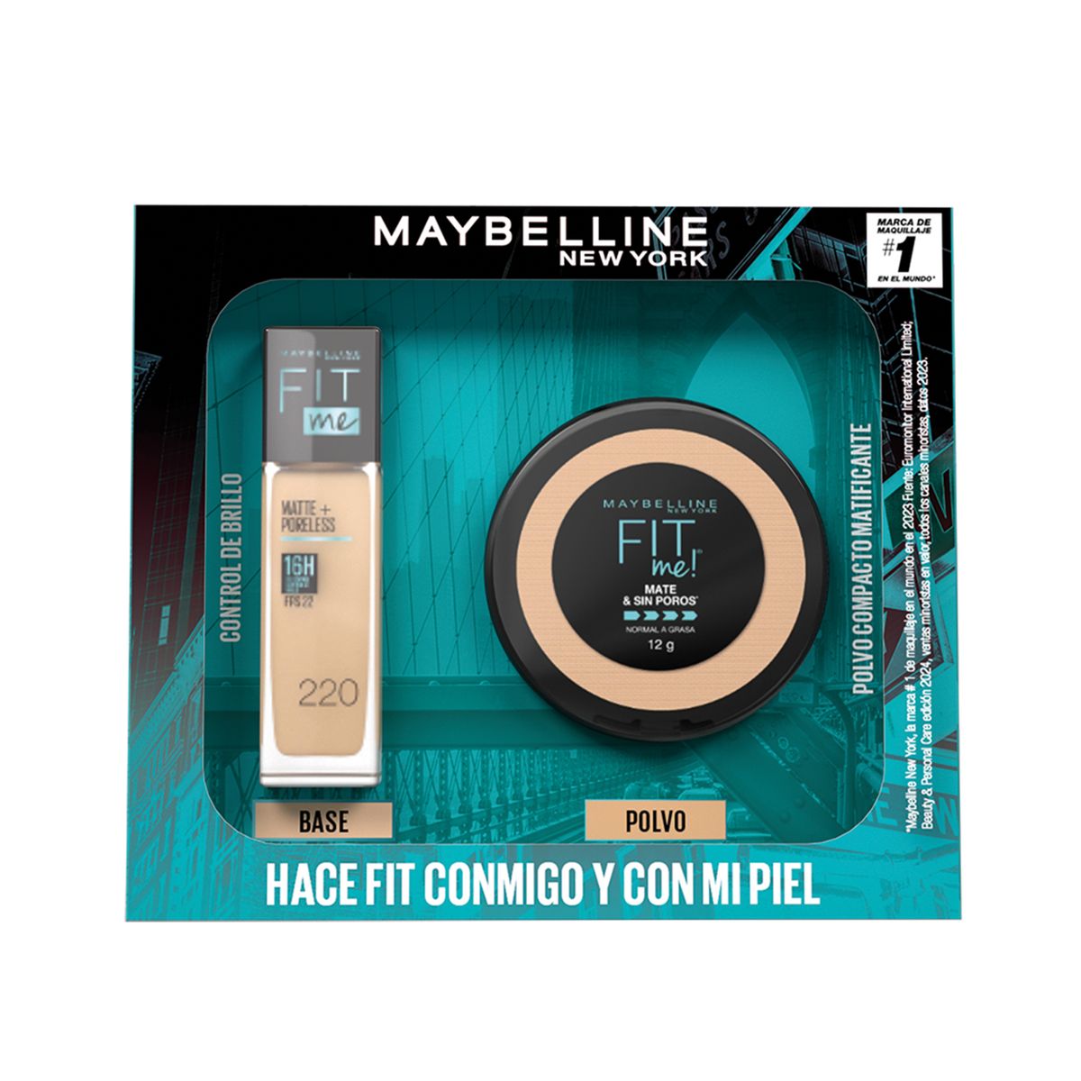 MAYBELLINE - Pack Fit Me Base 220 & Polvo 222