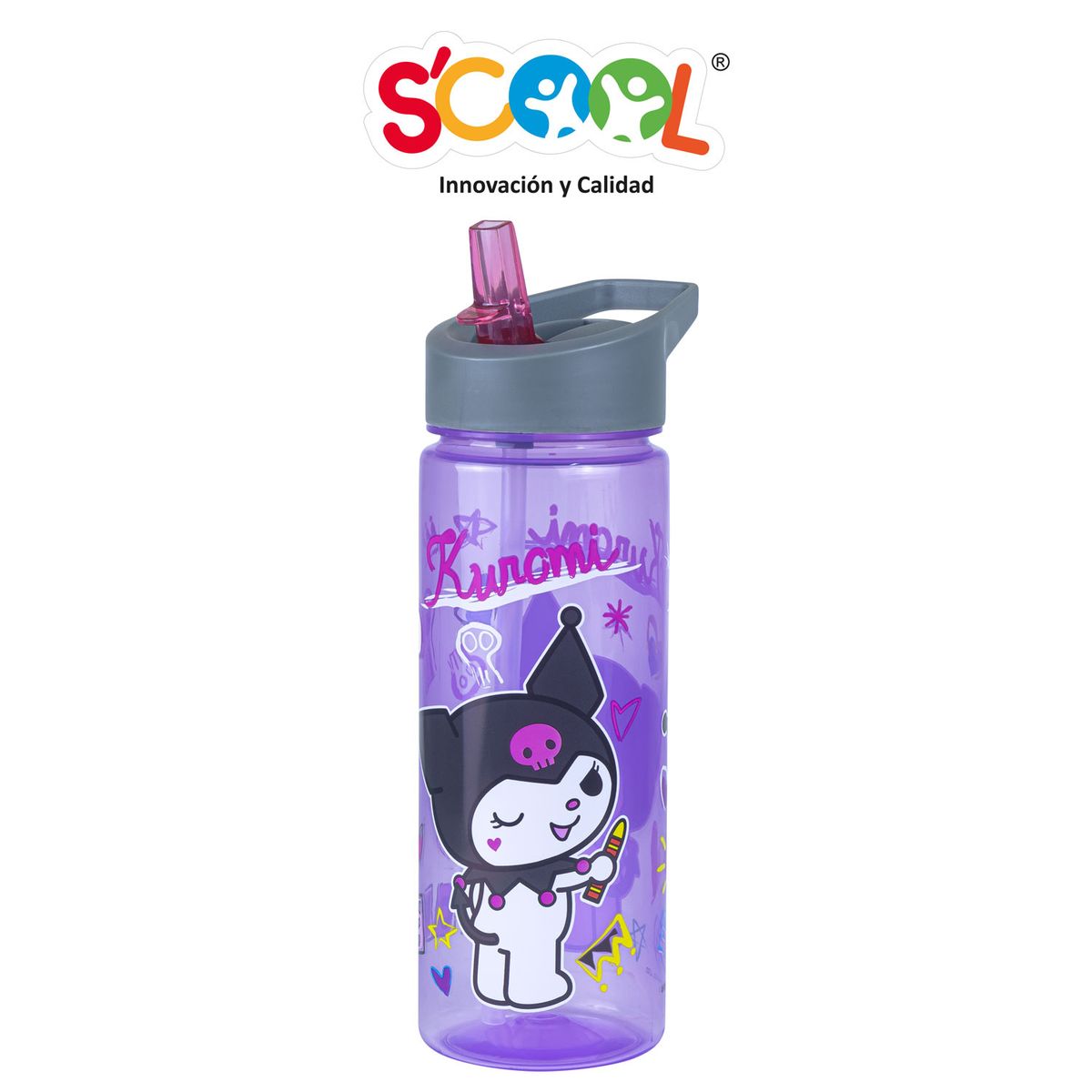 SCOOL - Tomatodo Con Caña 590ml Pp Scool Ranger Kuromi