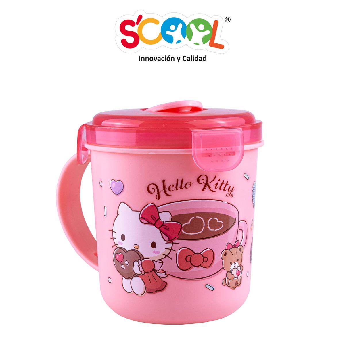 SCOOL - Vaso Snack Con Cuchara 500ml Pp Scool Ranger Hello Kitty