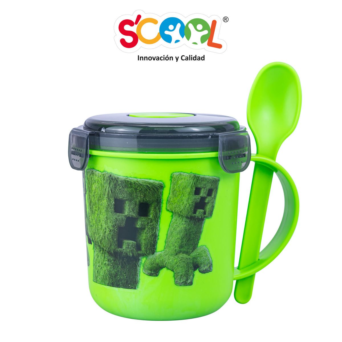 SCOOL - Vaso Snack Con Cuchara 500ml Pp Scool Ranger Minecraft