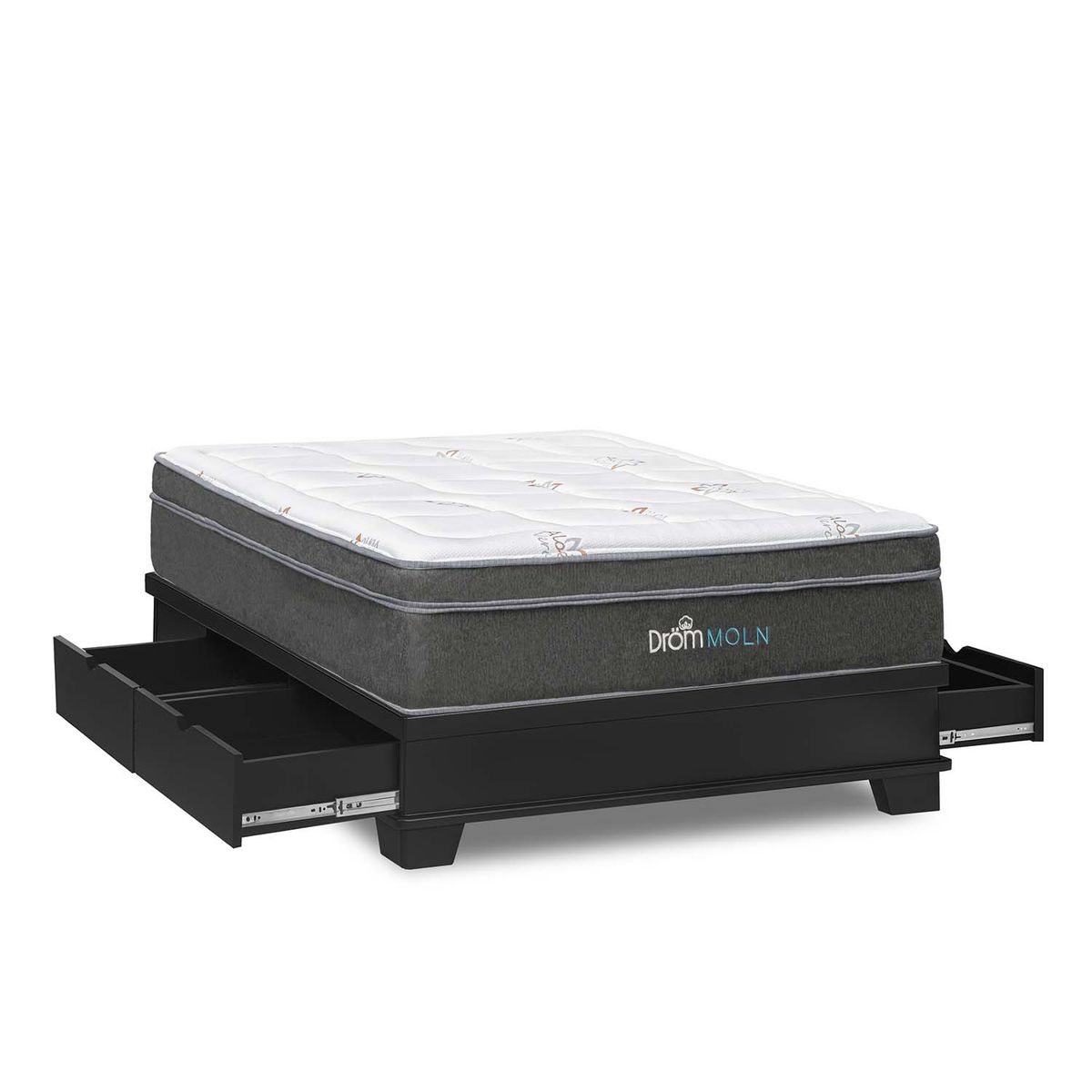 DROM - Cama Moln 4 Cajones 2 Plz Laqueado