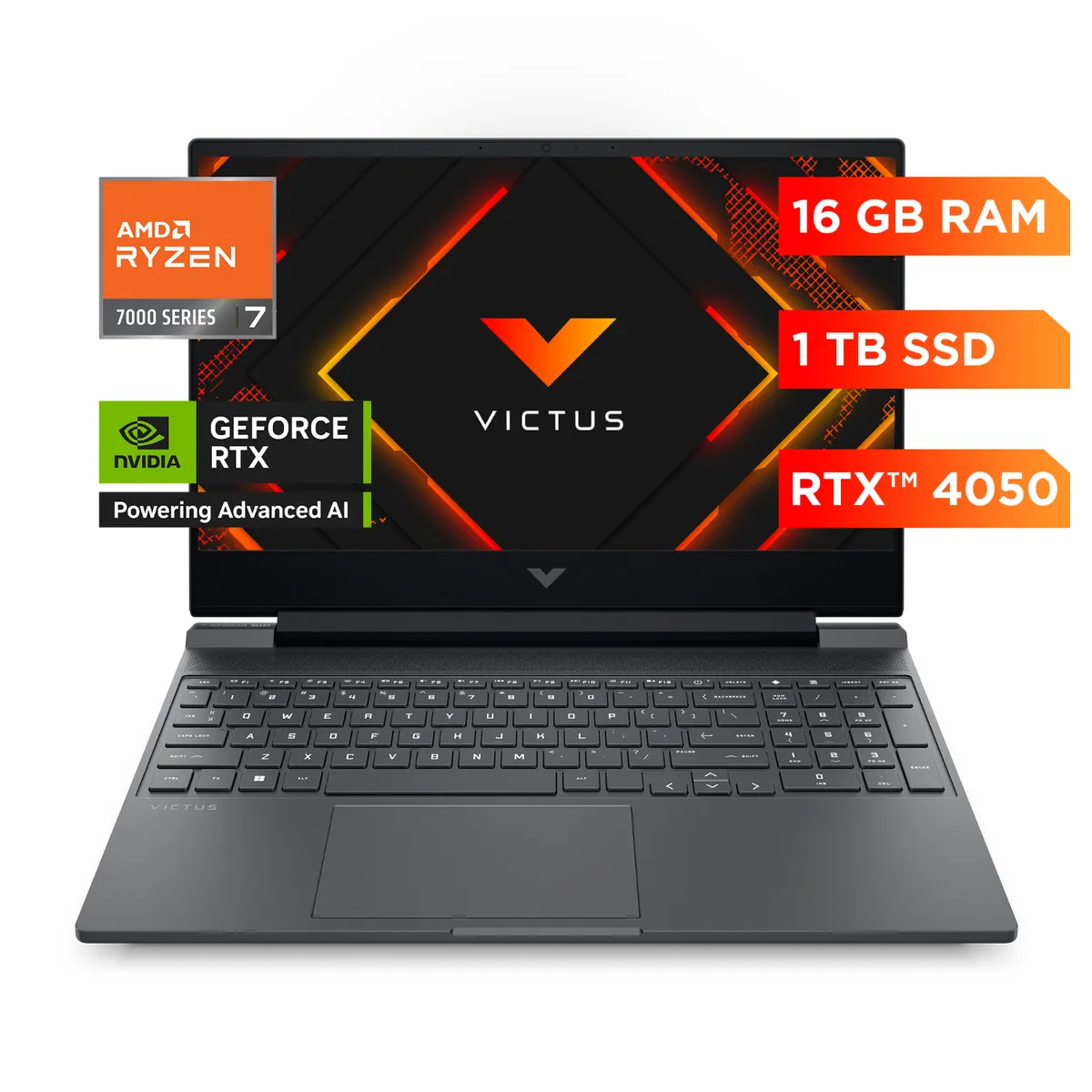 HP - Laptop Gamer Victus Amd Ryzen 7 Rtx 4050 16 Gb Ram  1tb Ssd 15.6"  15-fb3036la Nvidia Geforce