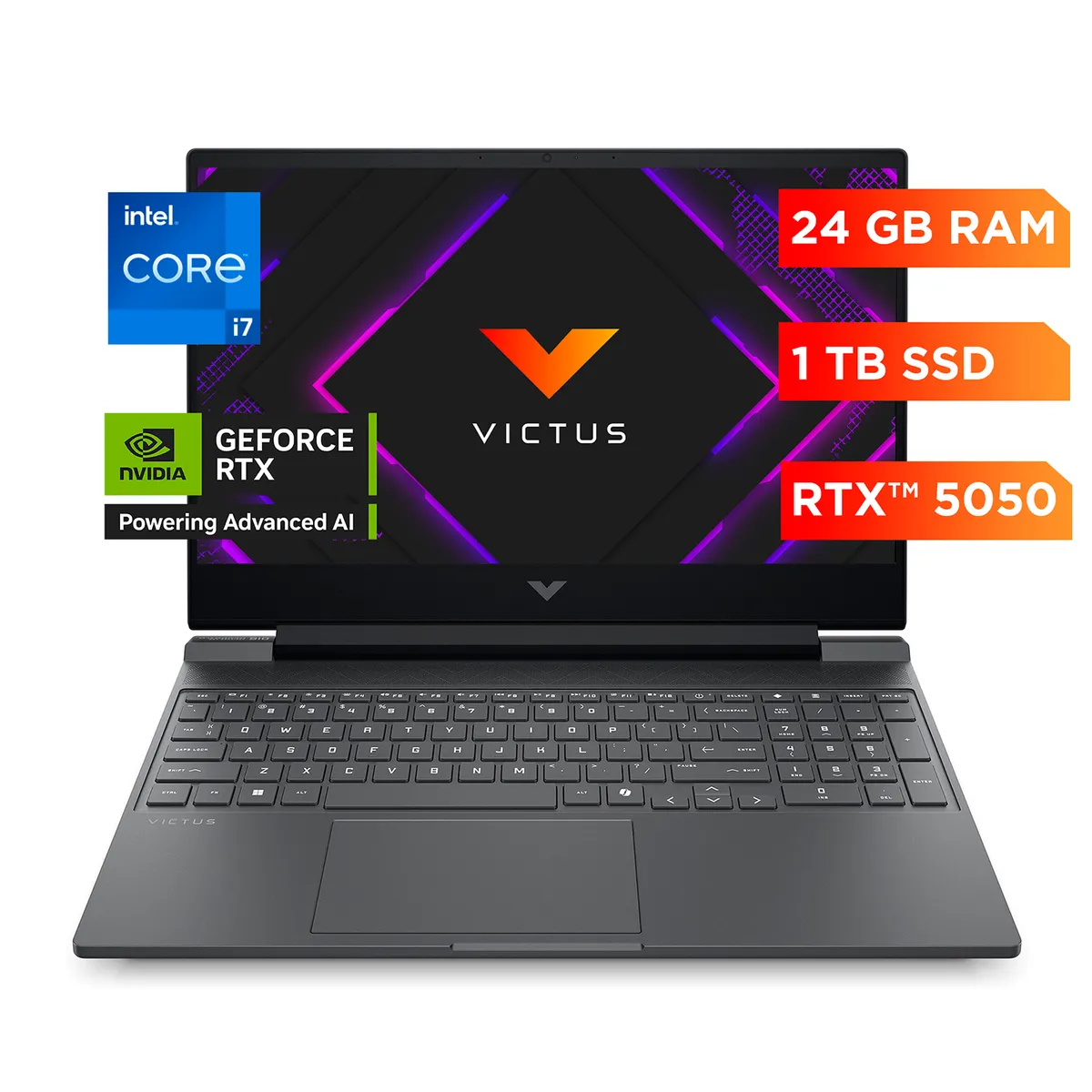HP - Laptop Gamer Victus Victus   intel Core I7 Rtx 5050 24 Gb Ram 1 Tb Ssd 15.6 Fhd Nvidia Geforce 15-fa2029la