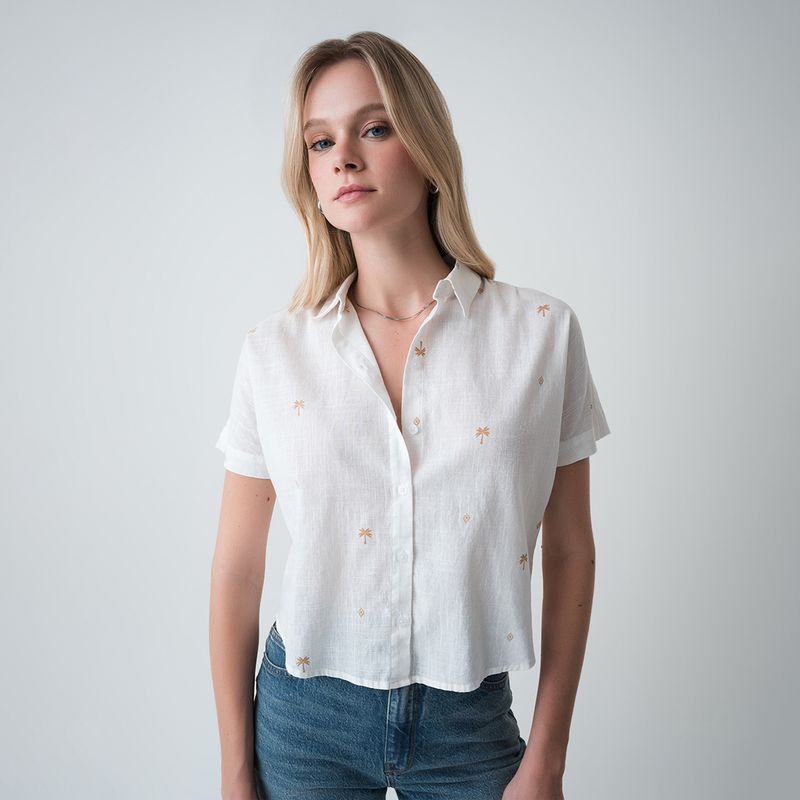 NAF NAF - Blusa Manga Corta Mujer Naf Naf