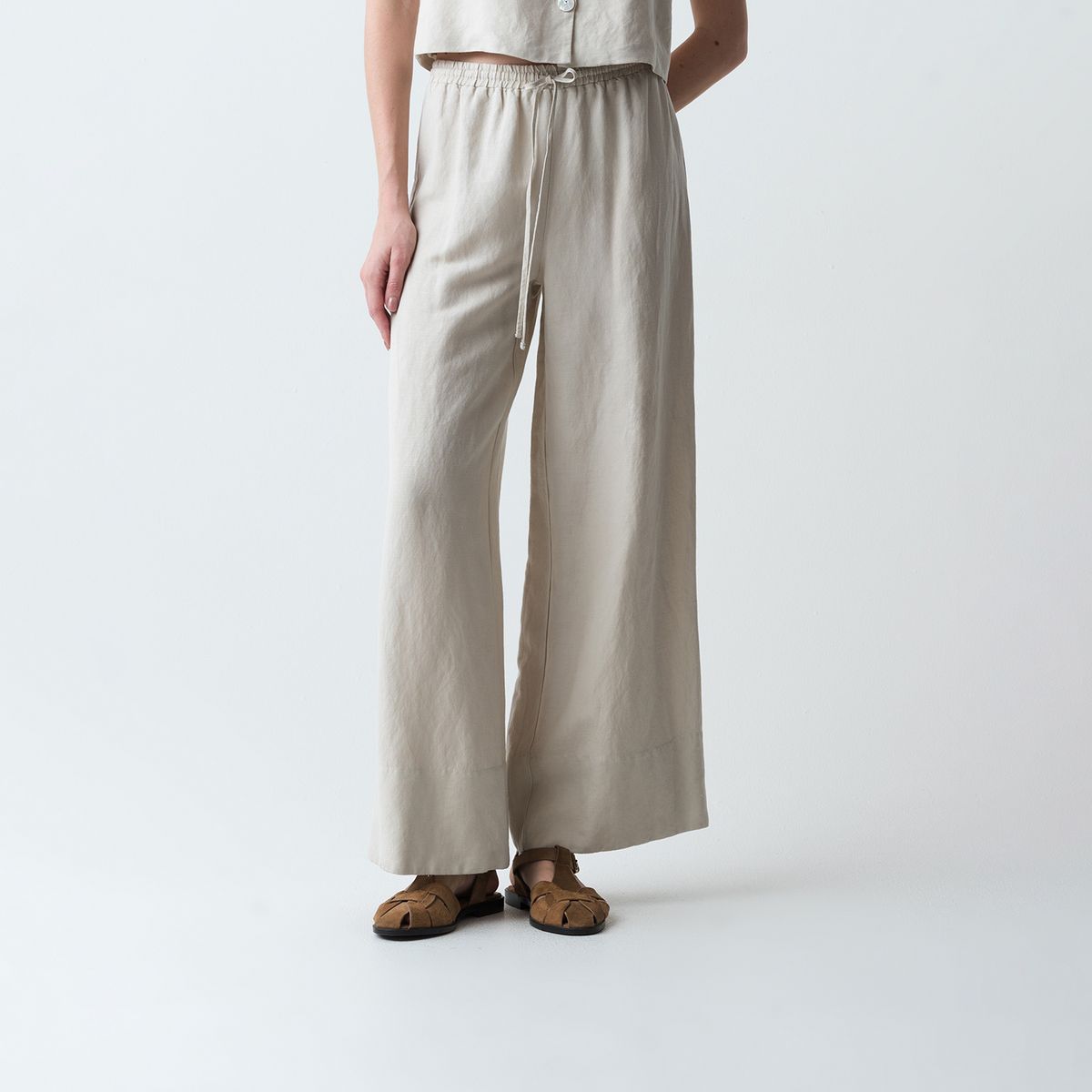 NAF NAF - Pantalón Palazzo Tiro Medio Mujer Naf Naf