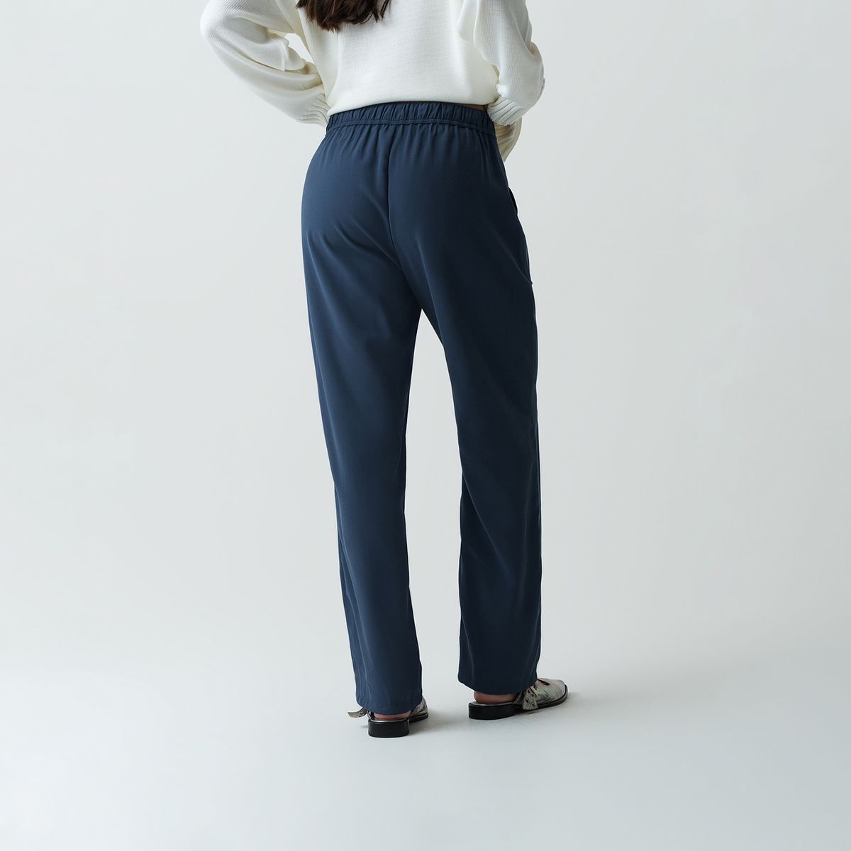 NAF NAF - Pantalón Fluido Tiro Alto Mujer Naf Naf